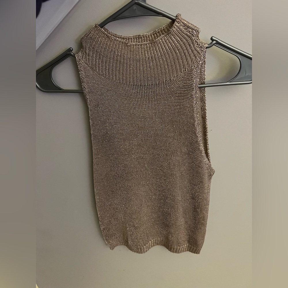Top shop gold turtleneck tank top